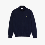 Afbeelding in Gallery-weergave laden, Gilet zippé à col montant Lacoste marine en coton bio
