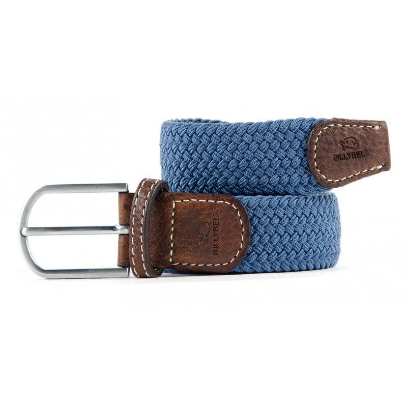 Ceinture tressée Billybelt bleue en cuir