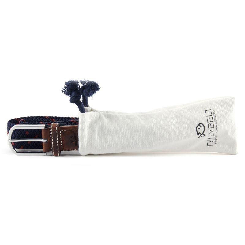 Ceinture tressée Billybelt bleue en cuir - Georgespaul