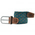 Ceinture tressée Billybelt bleu turquoise et jaune en cuir - Georgespaul