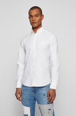 Charger l&#39;image dans la galerie, Chemise BOSS blanche en coton stretch pour homme I Georgespaul
