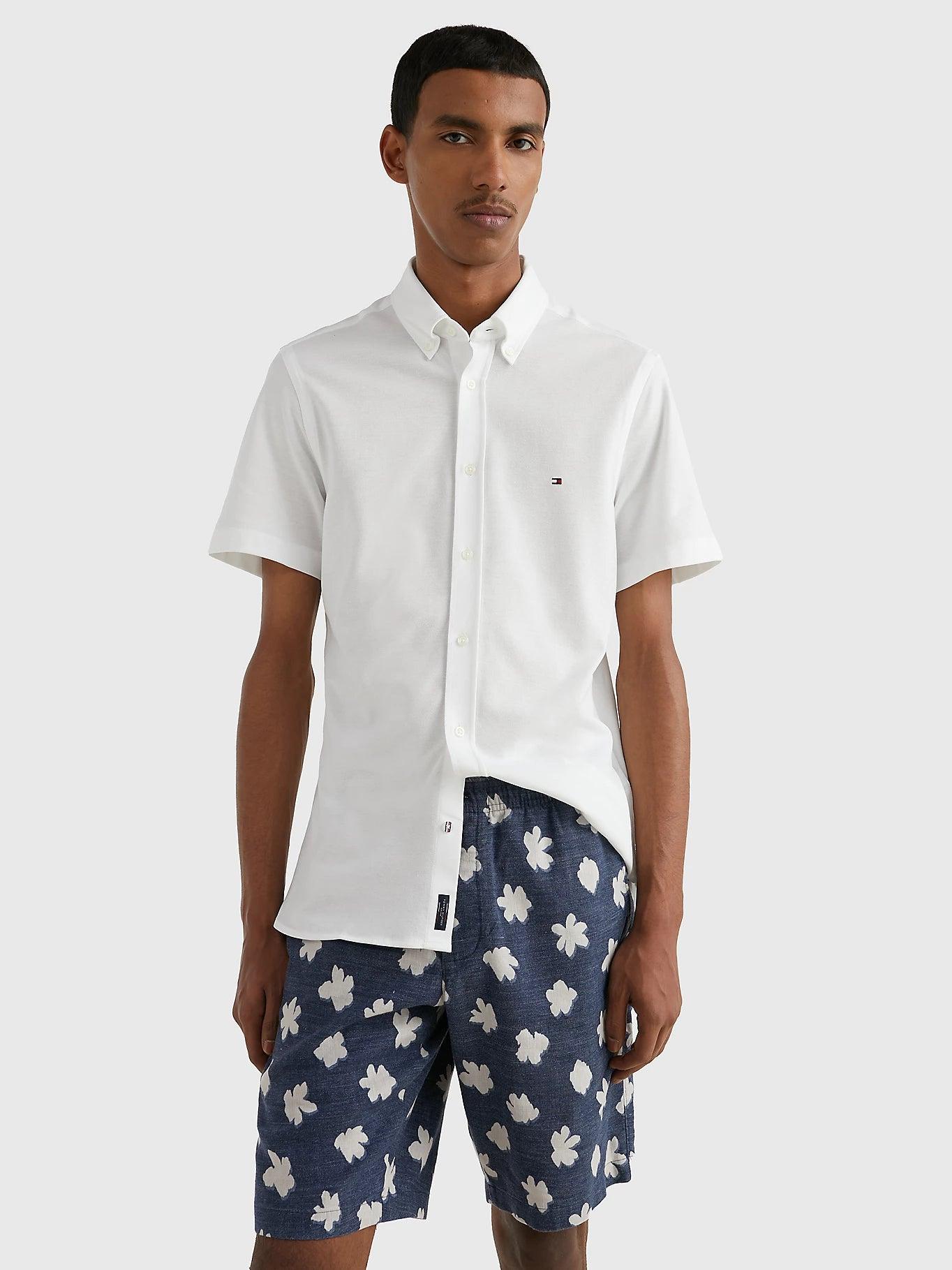 Chemise Tommy Hilfiger blanc en coton bio - Georgespaul