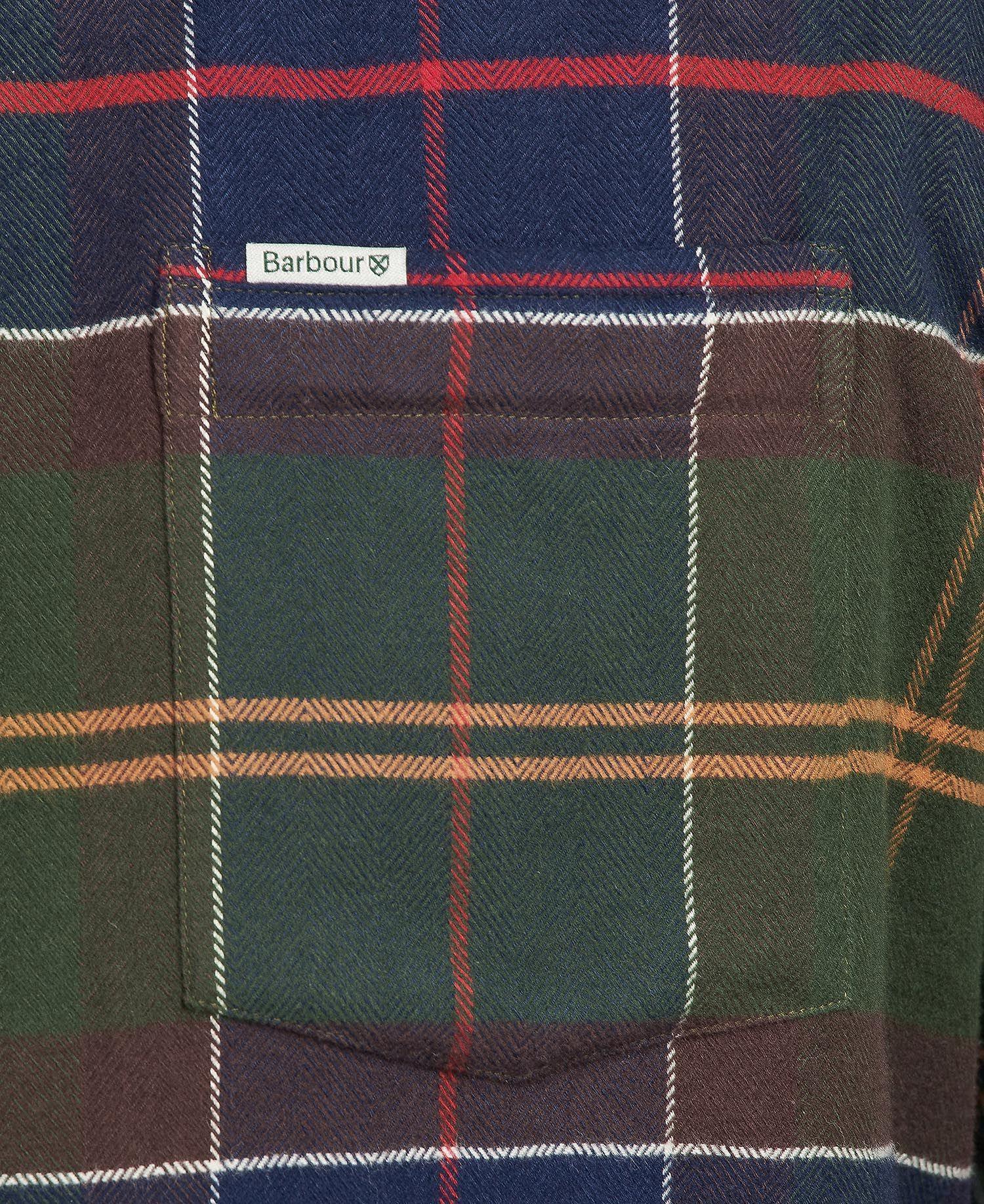 Chemise à carreaux pour hommes Barbour verte et rouge I Georgespaul