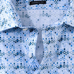 Charger l&#39;image dans la galerie, Chemise à motifs homme OLYMP coupe droite bleue en coton stretch | Georgespaul
