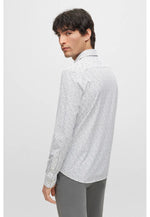 Charger l&#39;image dans la galerie, Chemise à motifs pour homme BOSS marine en coton stretch | Georgespaul
