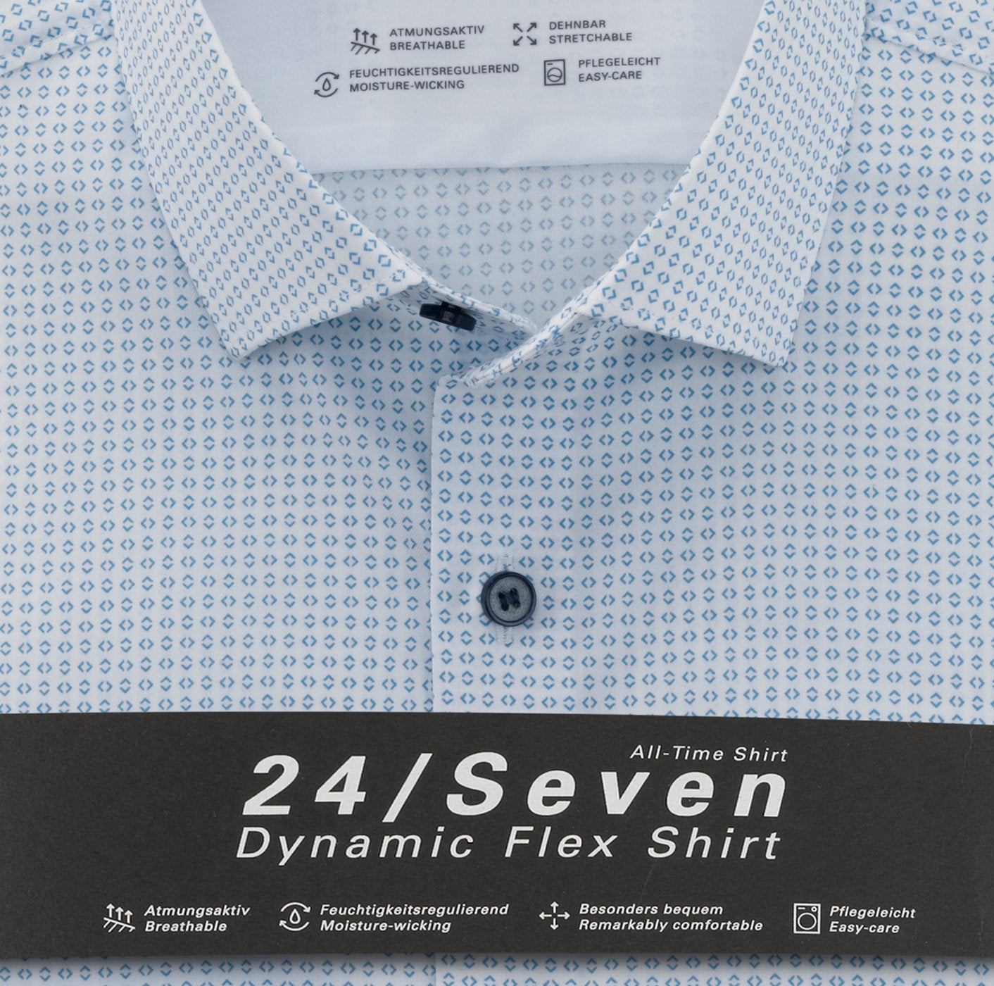 Chemise à motifs pour homme OLYMP coupe ajustée blanche | Georgespaul