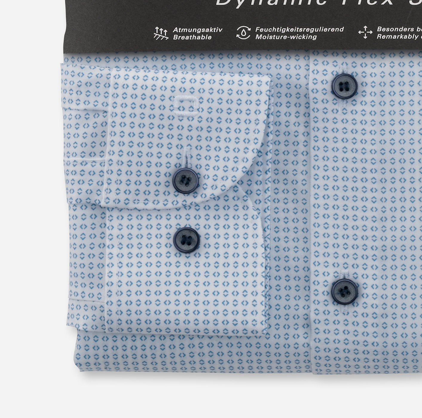 Chemise à motifs pour homme OLYMP coupe ajustée blanche | Georgespaul