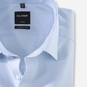 Chemise à rayures Luxor OLYMP coupe droite bleu clair