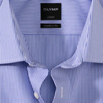 Laden Sie das Bild in den Galerie-Viewer, Chemise à rayures pour homme OLYMP coupe droite bleue | Georgespaul
