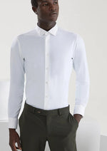 Charger l&#39;image dans la galerie, Chemise unie pour homme RRD ajustée blanche en coton stretch | Georgespaul
