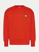Afbeelding in Gallery-weergave laden, Sweat à col rond Tommy Jeans rouge coton bio
