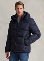 Charger l&#39;image dans la galerie, Doudoune à capuche homme Ralph Lauren marine en duvet | Georgespaul
