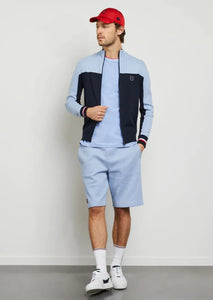Gilet zippé bicolore homme Eden Park bleu clair en coton | Georgespaul