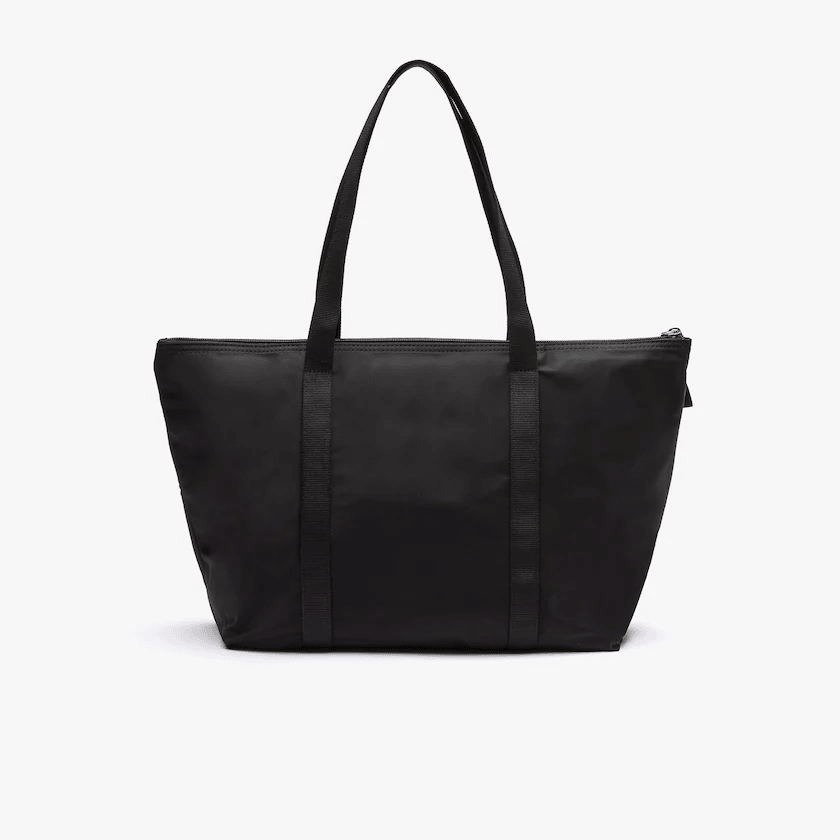 Grand sac cabas Lacoste noir en toile - Georgespaul