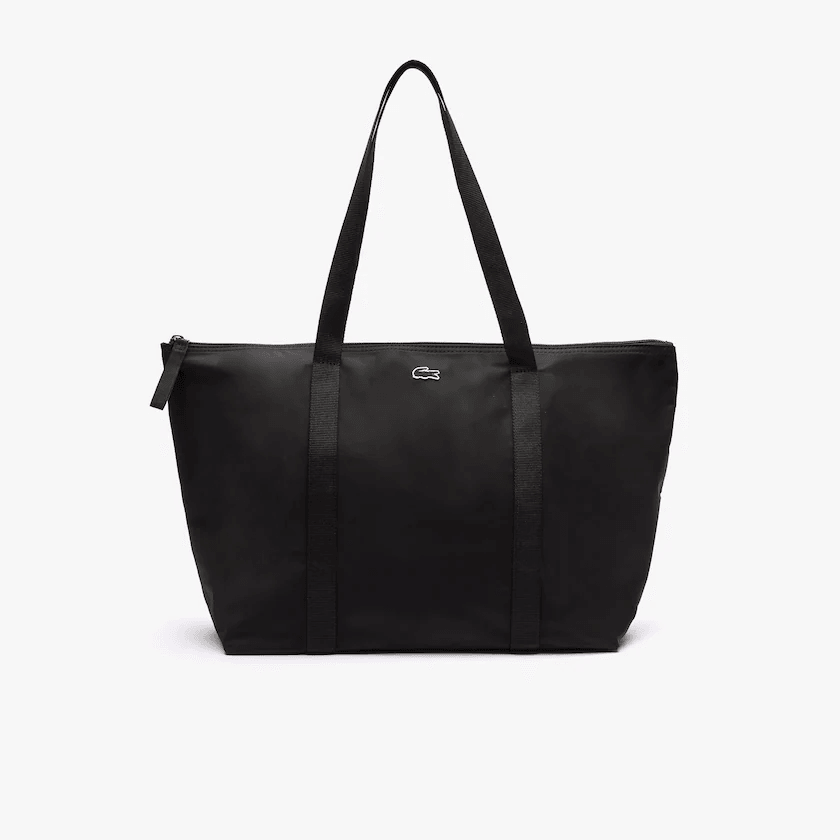 Grand sac cabas Lacoste noir en toile - Georgespaul