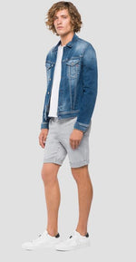 Charger l&#39;image dans la galerie, Veste en jeans Replay bleu clair délavé
