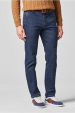 Laden Sie das Bild in den Galerie-Viewer, Pantalon chino pour homme Meyer bleu en jean I Georgespaul
