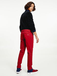 Pantalon chino homme slim Tommy Jeans bordeaux coton bio | Georgespaul