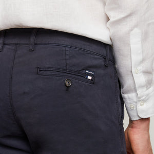 Pantalon chino pour homme Eden Park marine en coton stretch | Georgespaul