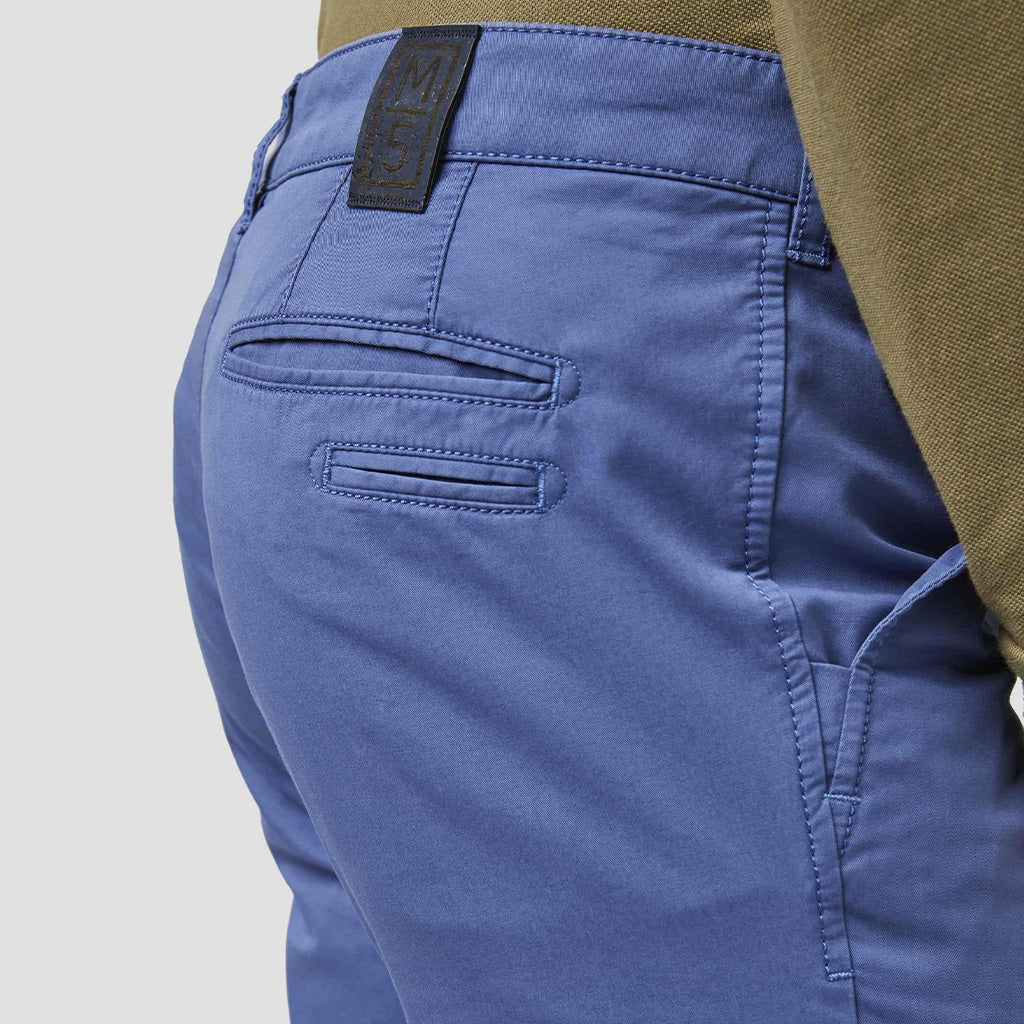 Pantalon chino pour homme Meyer bleu en twill de coton bio | Georgespaul