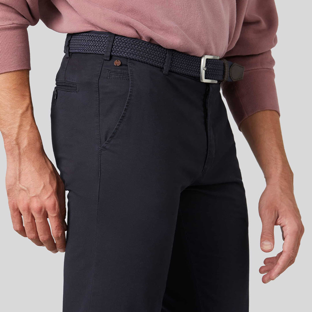 Pantalon chino pour homme Meyer marine en coton bio | Georgespaul