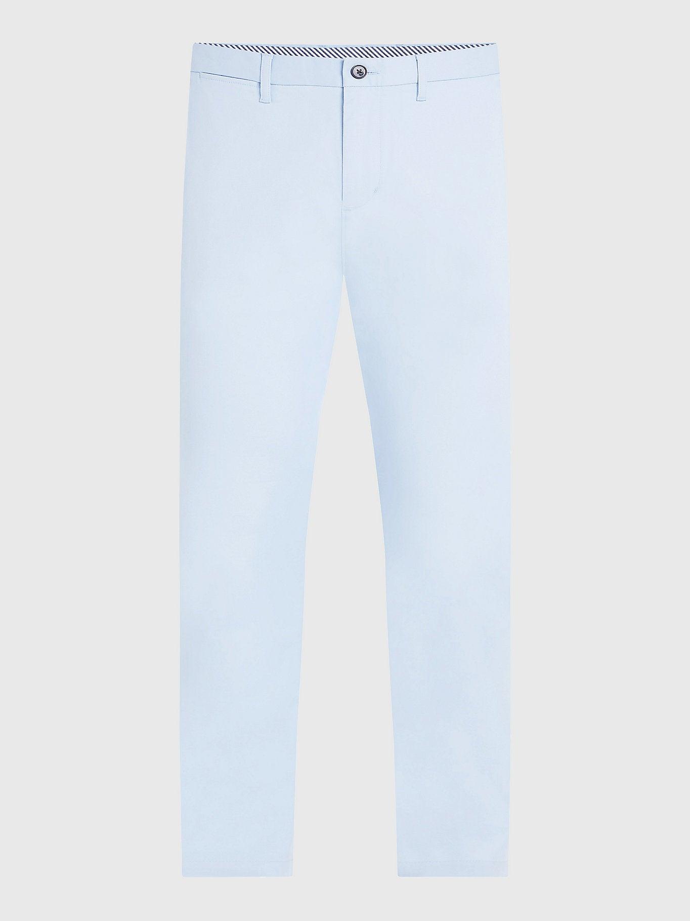 Pantalon chino slim Tommy Hilfiger bleu clair coton bio stretch - Georgespaul