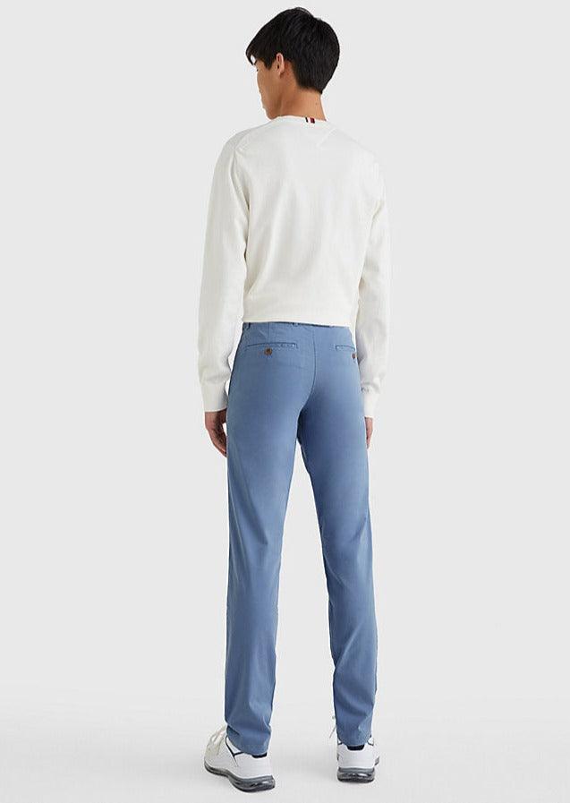 Pantalon chino slim Tommy Hilfiger bleu clair en coton bio stretch - Georgespaul