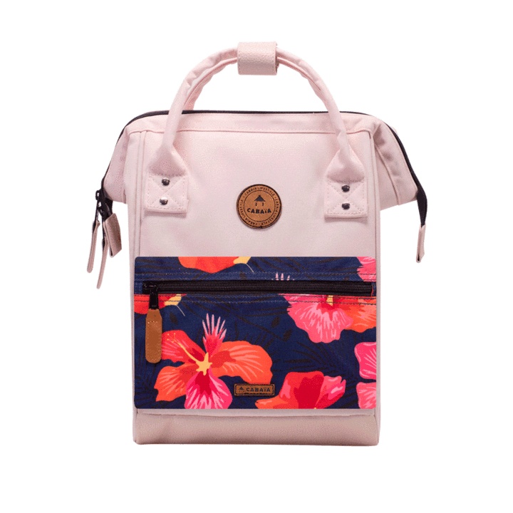 Petit sac à dos Cabaïa rose et poches interchangeables - Georgespaul