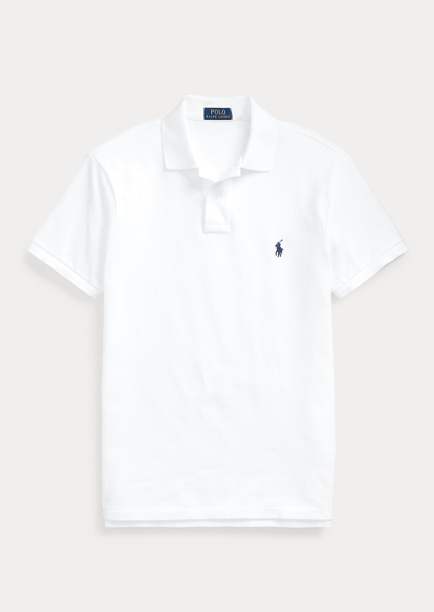 Polo Ralph Lauren ajusté blanc en coton piqué | Georgespaul