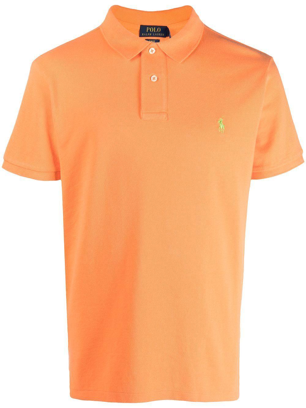 Polo Ralph Lauren ajusté orange en coton piqué - Georgespaul