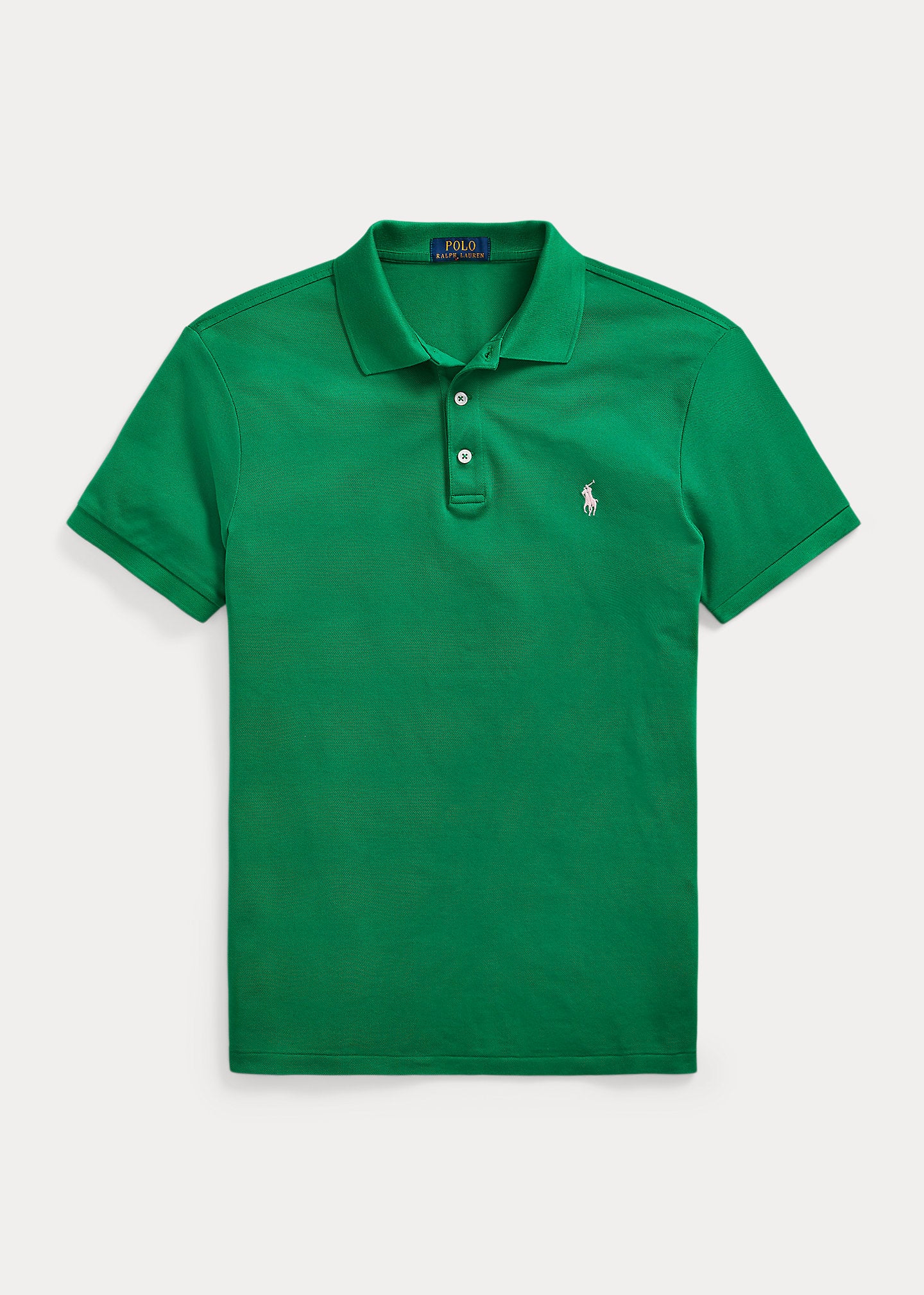 Polo pour homme Ralph Lauren cintré vert en coton piqué | Georgespaul