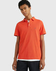 Polo Tommy Hilfiger ajusté orange en coton bio stretch - Georgespaul