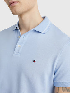 Polo Tommy Hilfiger bleu clair en coton bio pour homme I Georgespaul