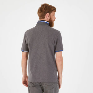 Polo à détails tricolores homme Eden Park gris en jersey | Georgespaul