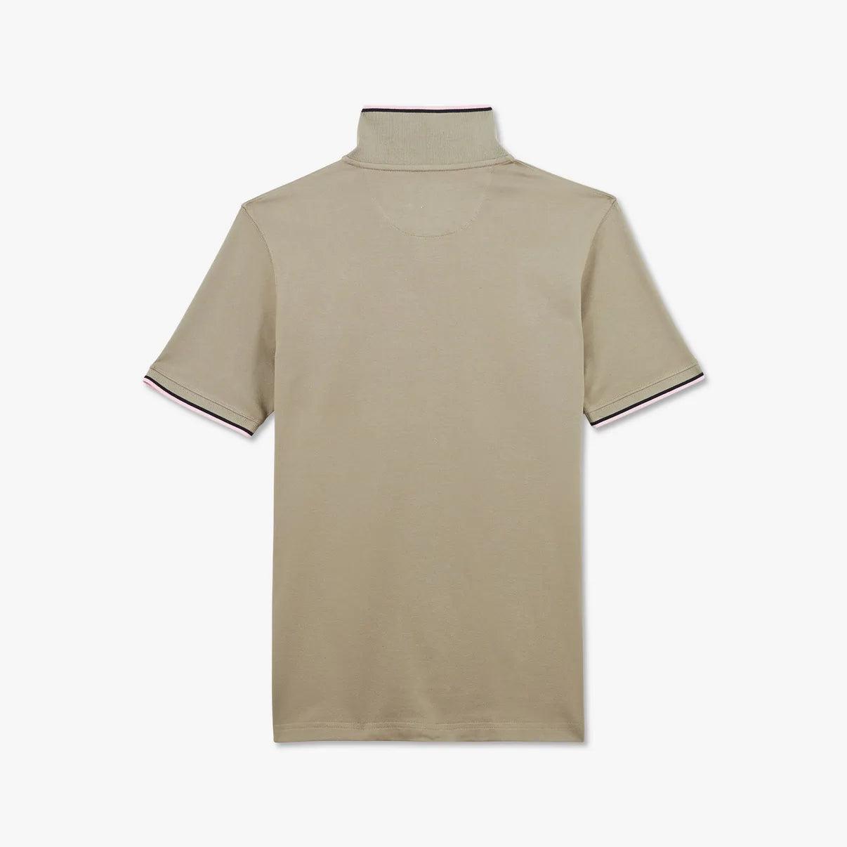 Polo à liserés Eden Park beige en coton stretch - Georgespaul