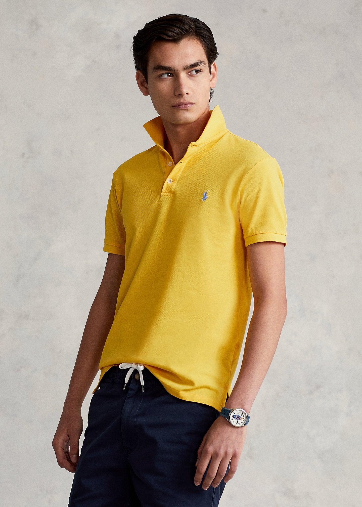 Polo Ralph Lauren cintré jaune en coton stretch - Georgespaul