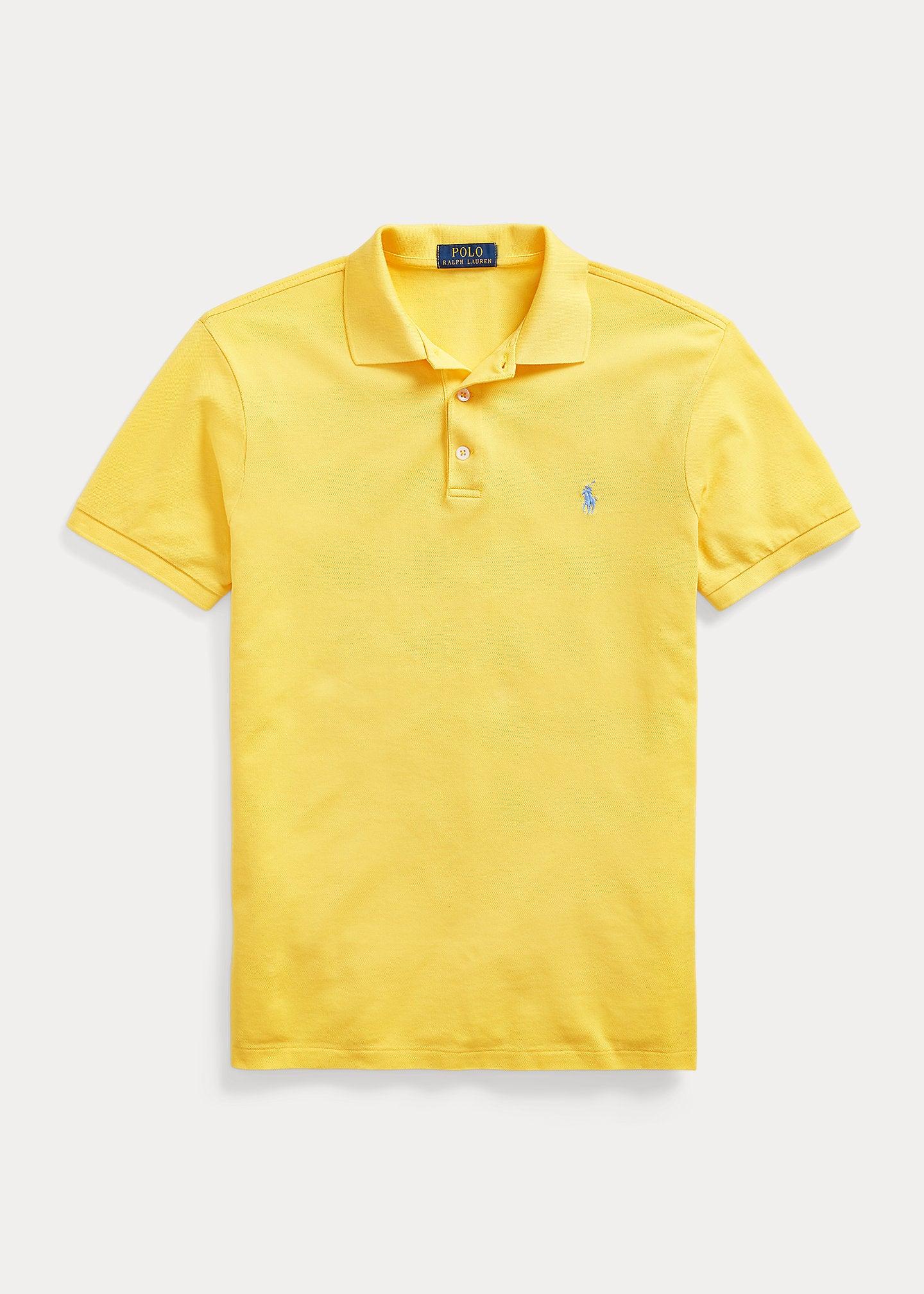 Polo Ralph Lauren cintré jaune en coton stretch - Georgespaul