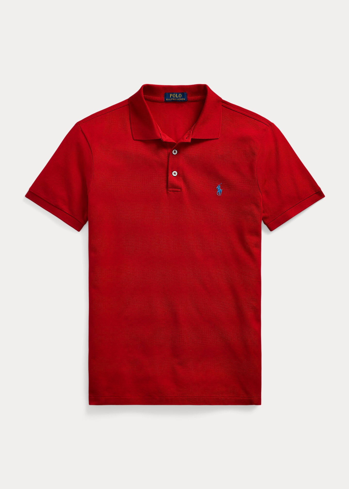 Polo homme Ralph Lauren cintré rouge en coton piqué | Georgespaul