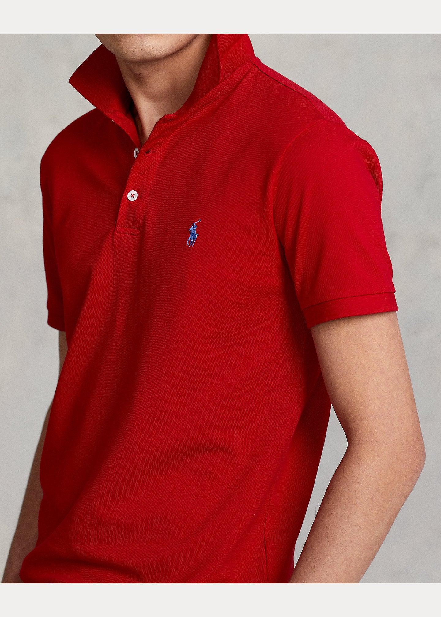 Polo Ralph Lauren cintré rouge en coton stretch - Georgespaul