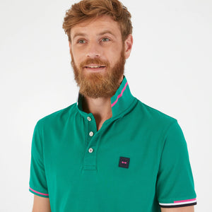 Polo à liserés pour homme Eden Park vert en jersey | Georgespaul