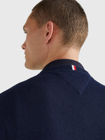Charger l&#39;image dans la galerie, Pull col V Tommy Hilfiger marine en cachemire I Georgespaul
