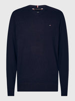 Charger l&#39;image dans la galerie, Pull col V Tommy Hilfiger marine en cachemire I Georgespaul
