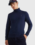 Pull col roulé Tommy Hilfiger marine en cachemire I Georgespaul