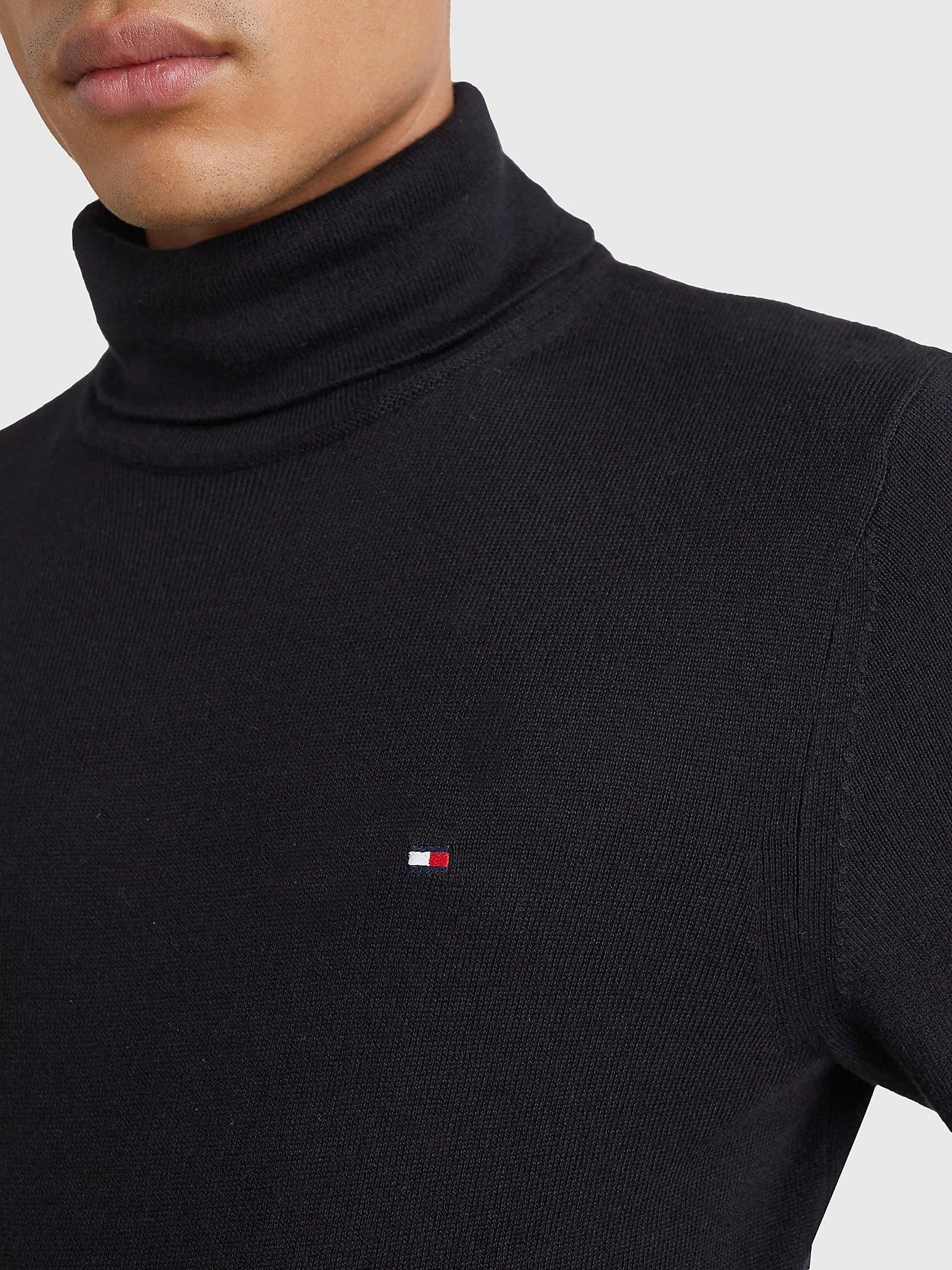 Pull col roulé Tommy Hilfiger noir en cachemire - Georgespaul