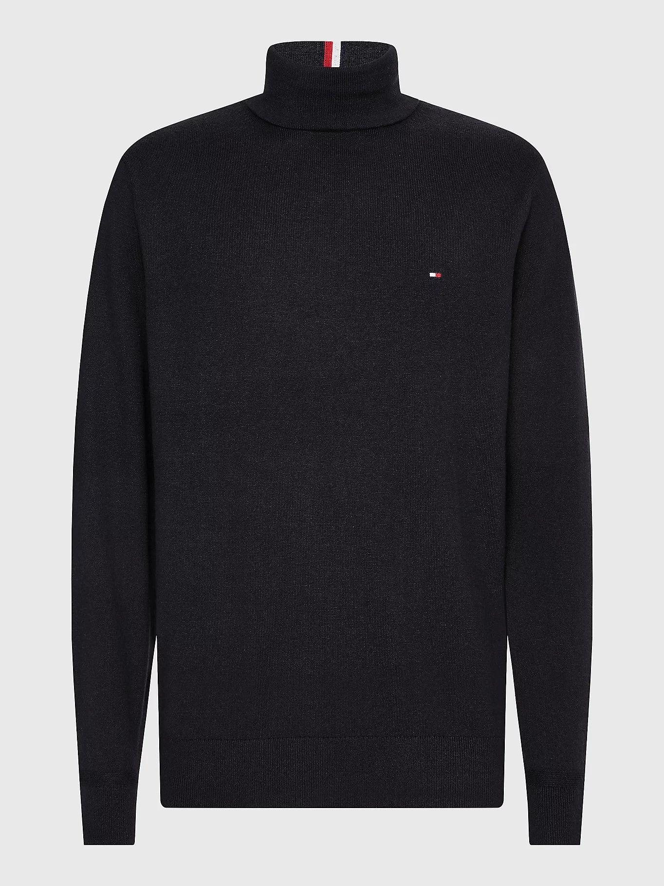 Pull col roulé Tommy Hilfiger noir en cachemire - Georgespaul