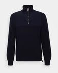 Pull demi zip BOSS marine en laine - Georgespaul