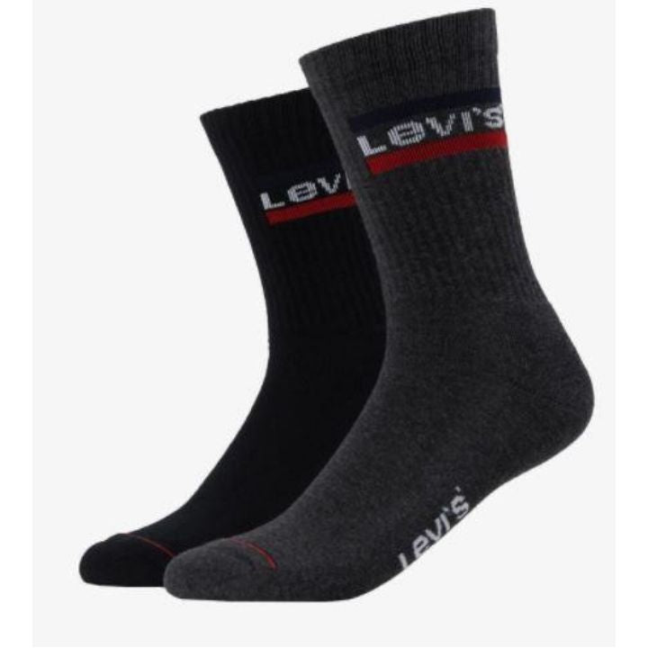 Lot 2 paires de chaussette hautes bicolores Levi&#39;s® blanche coton