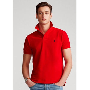Tailliertes Poloshirt aus rotem Baumwollpiqué von Ralph Lauren