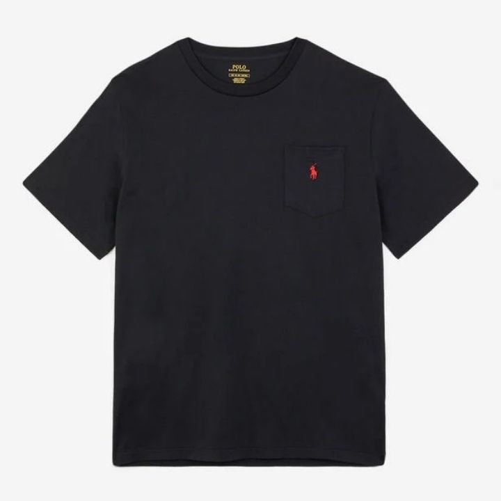 Schwarzes T-Shirt aus Baumwolljersey von Ralph Lauren in Übergröße