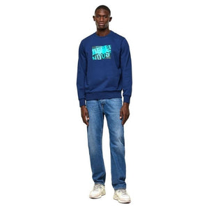 Sweatshirt mit Rundhalsausschnitt und blauem Diesel-Aufdruck